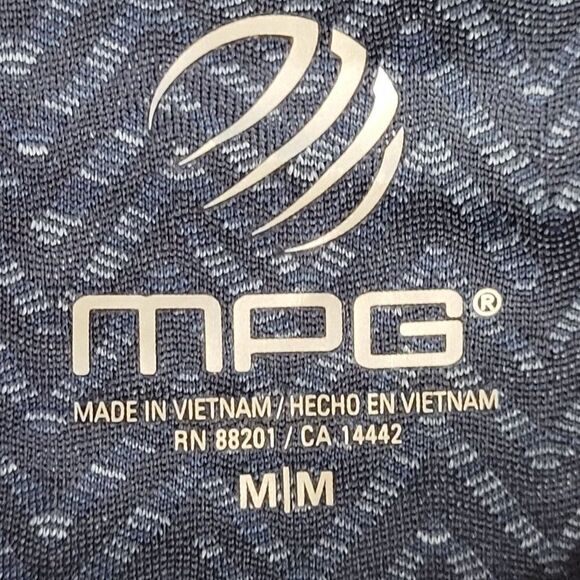 MPG Activewear Skirt M Navy Blue Print Stretch High Low Aline Pockets Athletic - Picture 12 of 15